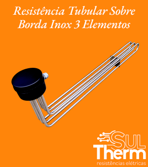tubular sobre borda 3 elementos Inox 